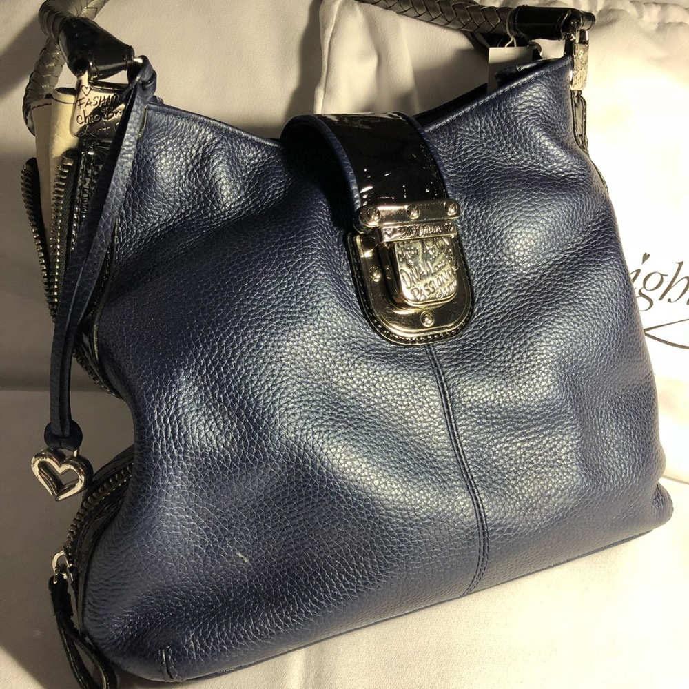 Brighton Blue Leather Shoulder Bag